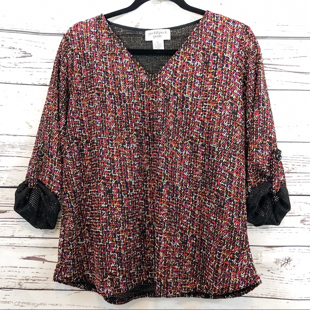 Pretty Multicolor Over Black Top